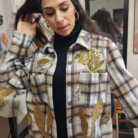 One-of-a-Kind Upcycled Plaid Shirt – Handmade Details - Picture 11 of 15